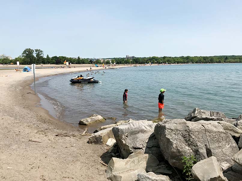 Paddling in Lake Ontario, Woodbine Beach